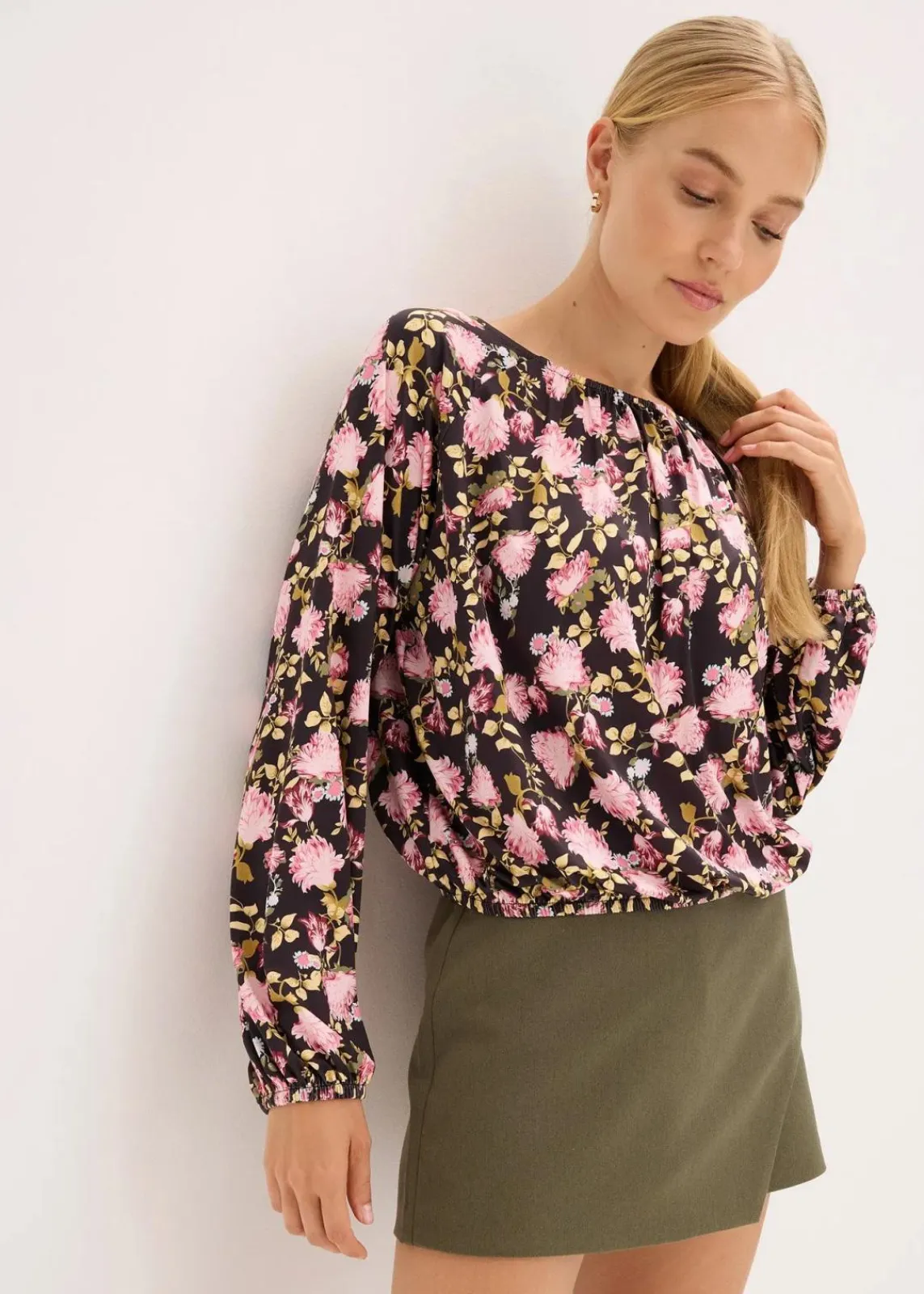 bonprix Shirts & Tops^Oversize-Shirt schwarz geblümt