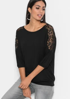 bonprix Nachhaltigere Materialien|Shirts & Tops^Oversize-Shirt aus Viskose-Mix schwarz