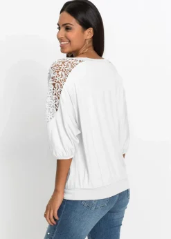 bonprix Shirts & Tops|Nachhaltigere Materialien^Oversize-Shirt aus Viskose-Mix wollweiß
