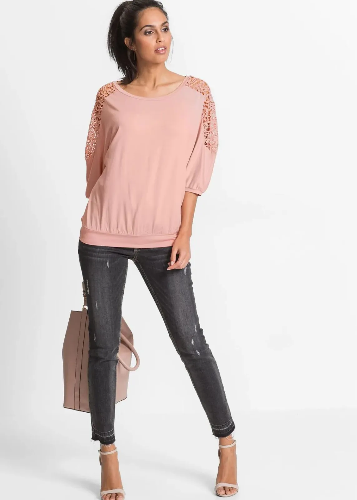 bonprix Nachhaltigere Materialien|Shirts & Tops^Oversize-Shirt aus Viskose-Mix vintagerosa