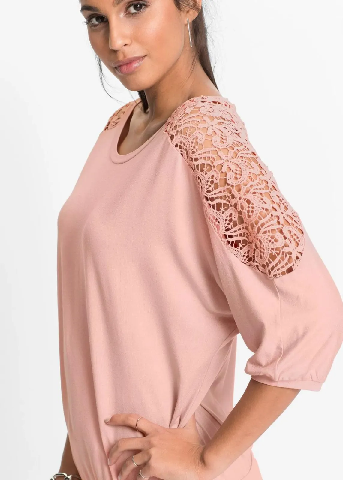 bonprix Nachhaltigere Materialien|Shirts & Tops^Oversize-Shirt aus Viskose-Mix vintagerosa