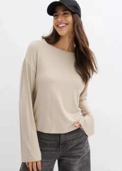 bonprix Shirts & Tops^Oversize-Shirt aus fließendem Viskose-Elasthan-Mix sand