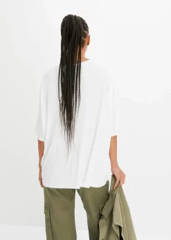 bonprix Shirts & Tops|Nachhaltigere Materialien^Oversize-Shirt aus fließender Viskose weiß