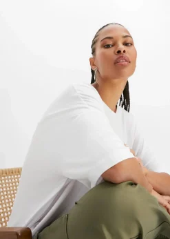 bonprix Shirts & Tops|Nachhaltigere Materialien^Oversize-Shirt aus fließender Viskose weiß