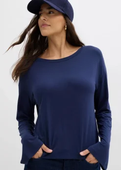 bonprix Shirts & Tops^Oversize-Shirt aus fließendem Viskose-Elasthan-Mix dunkelblau