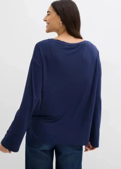 bonprix Shirts & Tops^Oversize-Shirt aus fließendem Viskose-Elasthan-Mix dunkelblau