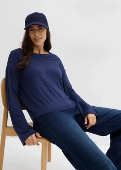 bonprix Shirts & Tops^Oversize-Shirt aus fließendem Viskose-Elasthan-Mix dunkelblau