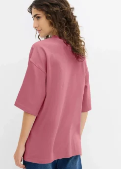 bonprix Basics|Shirts & Tops^Oversize-Shirt aus reiner schwerer Bio-Baumwolle softbeere