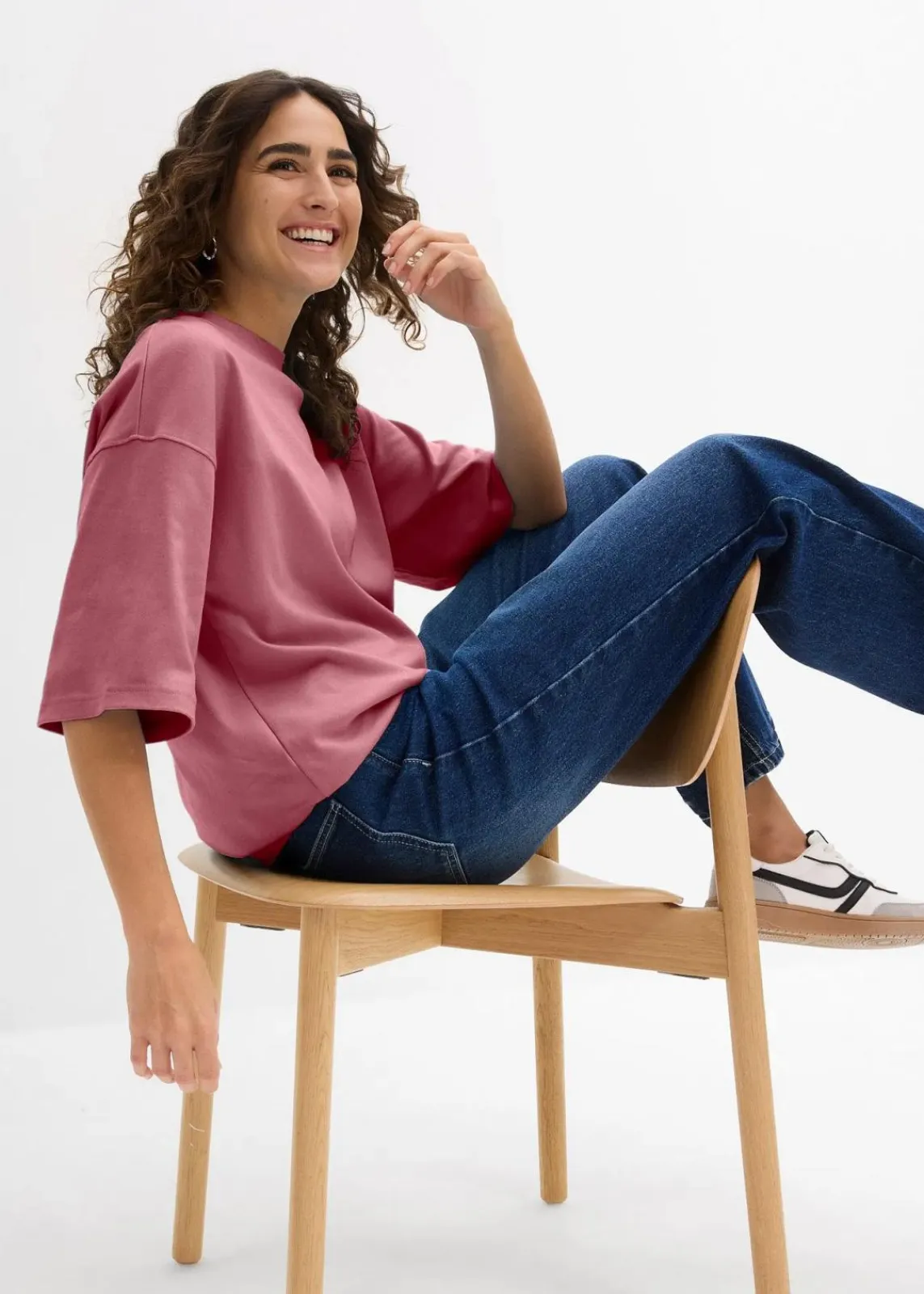 bonprix Basics|Shirts & Tops^Oversize-Shirt aus reiner schwerer Bio-Baumwolle softbeere