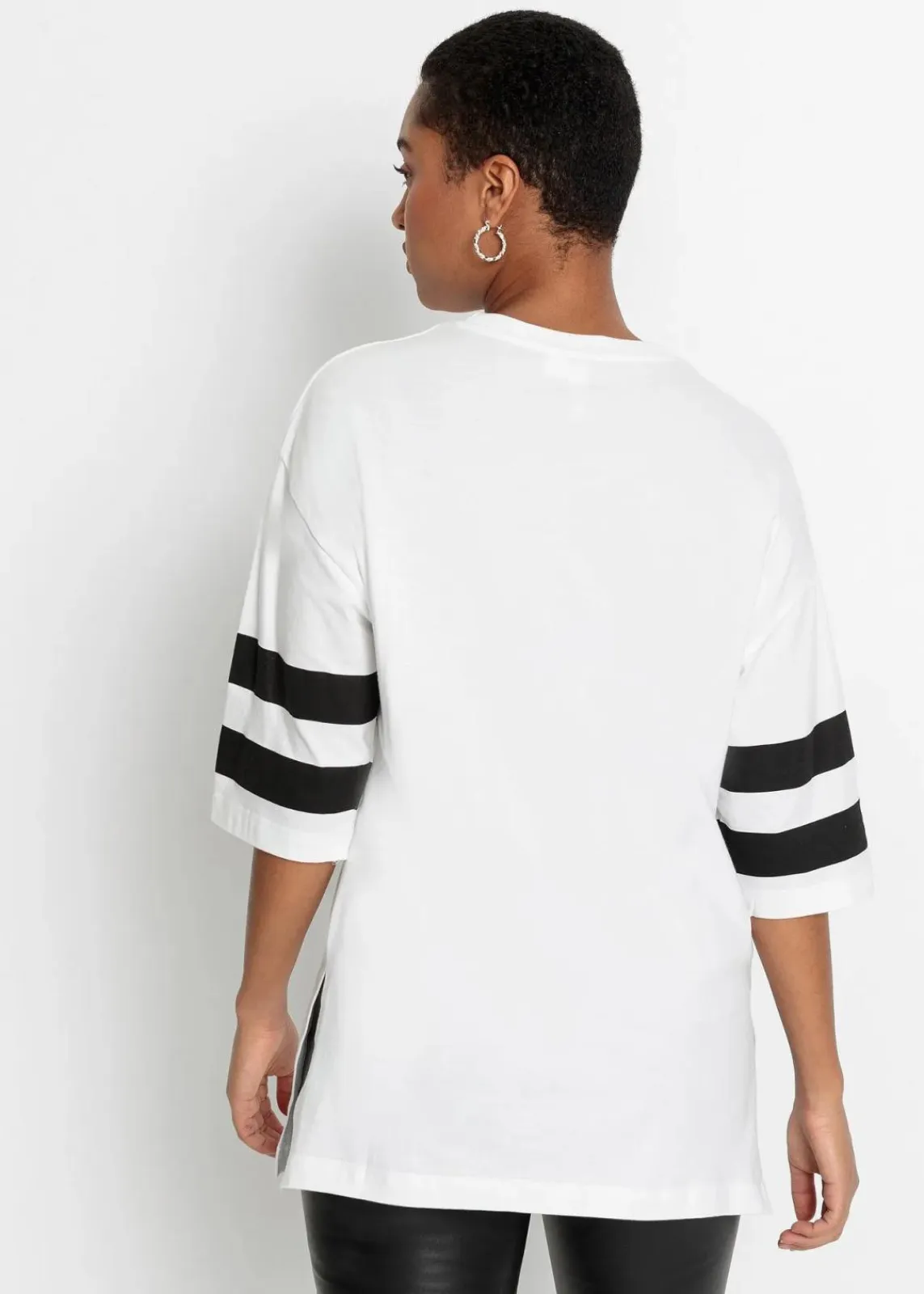 bonprix Shirts & Tops|Nachhaltigere Materialien^Oversize-Shirt aus reiner Bio-Baumwolle weiß/schwarz bedruckt