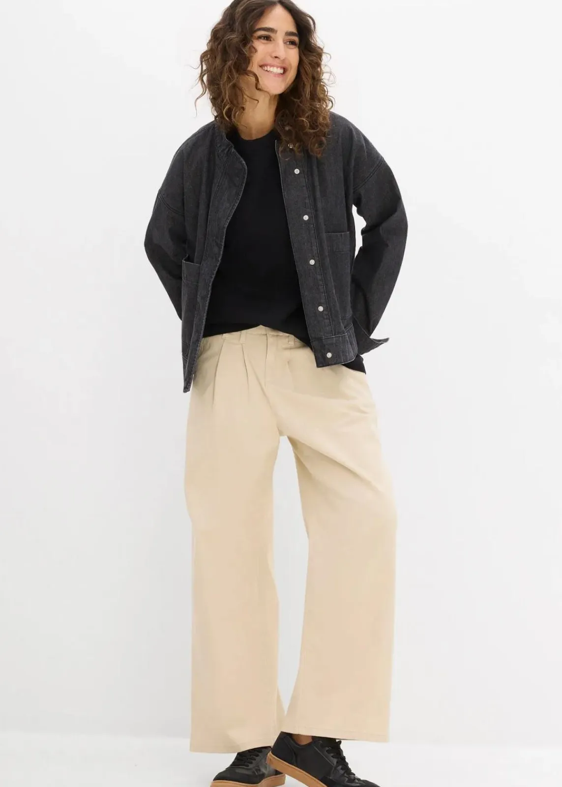 bonprix Nachhaltigere Materialien|Shirts & Tops^Oversize-Shirt aus reiner schwerer Bio-Baumwolle schwarz