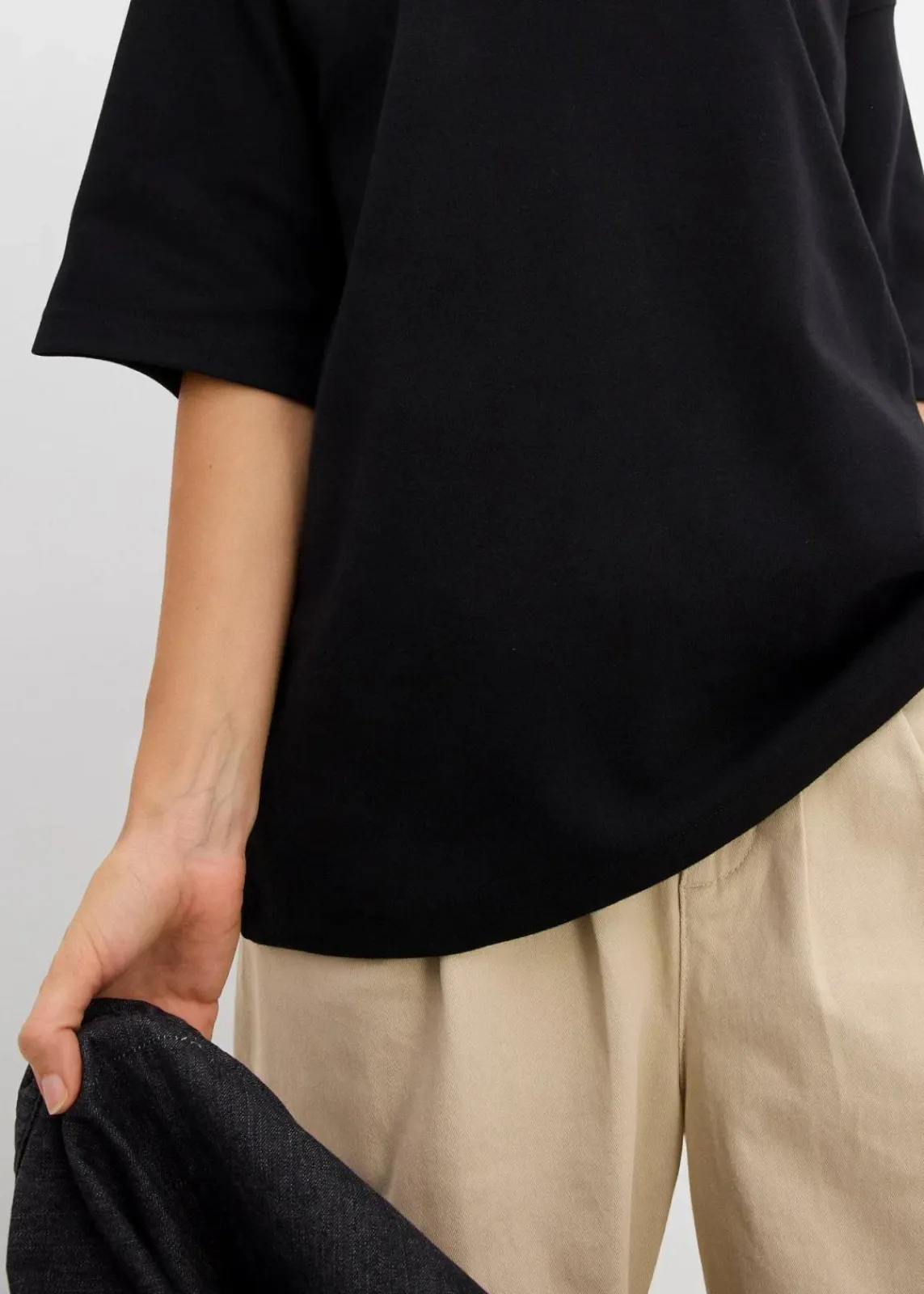 bonprix Nachhaltigere Materialien|Shirts & Tops^Oversize-Shirt aus reiner schwerer Bio-Baumwolle schwarz