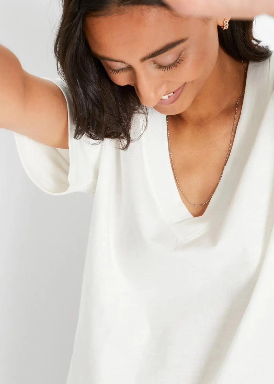 bonprix Nachhaltigere Materialien|Shirts & Tops^Oversize-Shirt aus reiner Bio-Baumwolle wollweiß