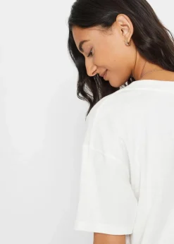 bonprix Nachhaltigere Materialien|Shirts & Tops^Oversize-Shirt aus reiner Bio-Baumwolle wollweiß