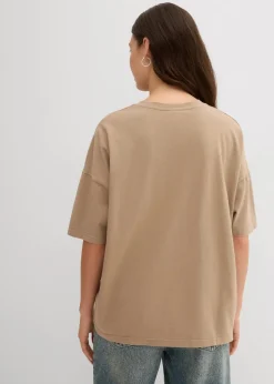 bonprix Shirts & Tops|Nachhaltigere Materialien^Oversize-Shirt aus reiner Bio-Baumwolle schilfbeige used