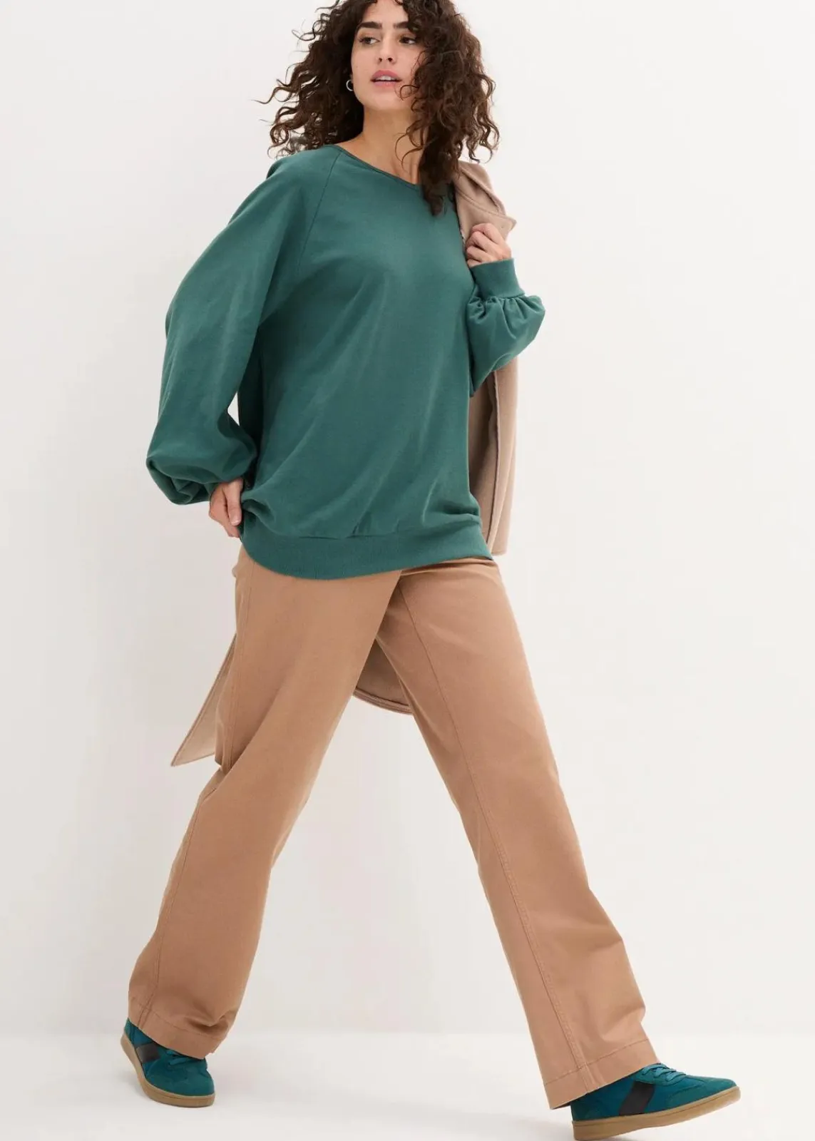 bonprix Shirts & Tops^Oversize-Shirt aus reiner Baumwolle mattgrün