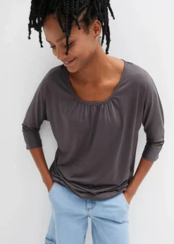 bonprix Shirts & Tops^Oversize-Shirt aus Viskose-Mix schiefergrau