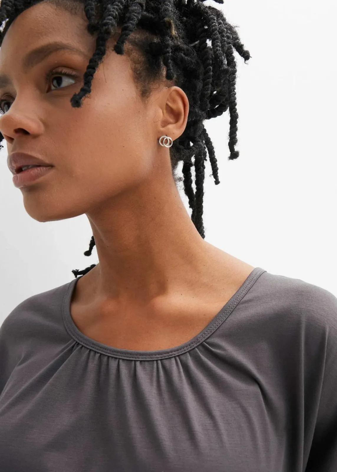 bonprix Shirts & Tops^Oversize-Shirt aus Viskose-Mix schiefergrau