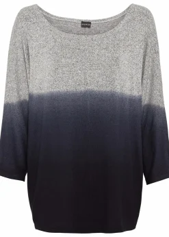 bonprix Shirts & Tops^Oversize-Shirt mit Farbverlauf grau/dunkelblau meliert