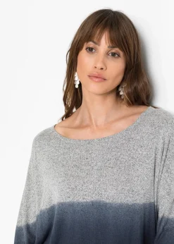 bonprix Shirts & Tops^Oversize-Shirt mit Farbverlauf grau/dunkelblau meliert