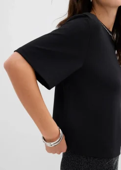 bonprix Shirts & Tops|Nachhaltigere Materialien^Oversize-Shirt mit Perlenbesatz schwarz