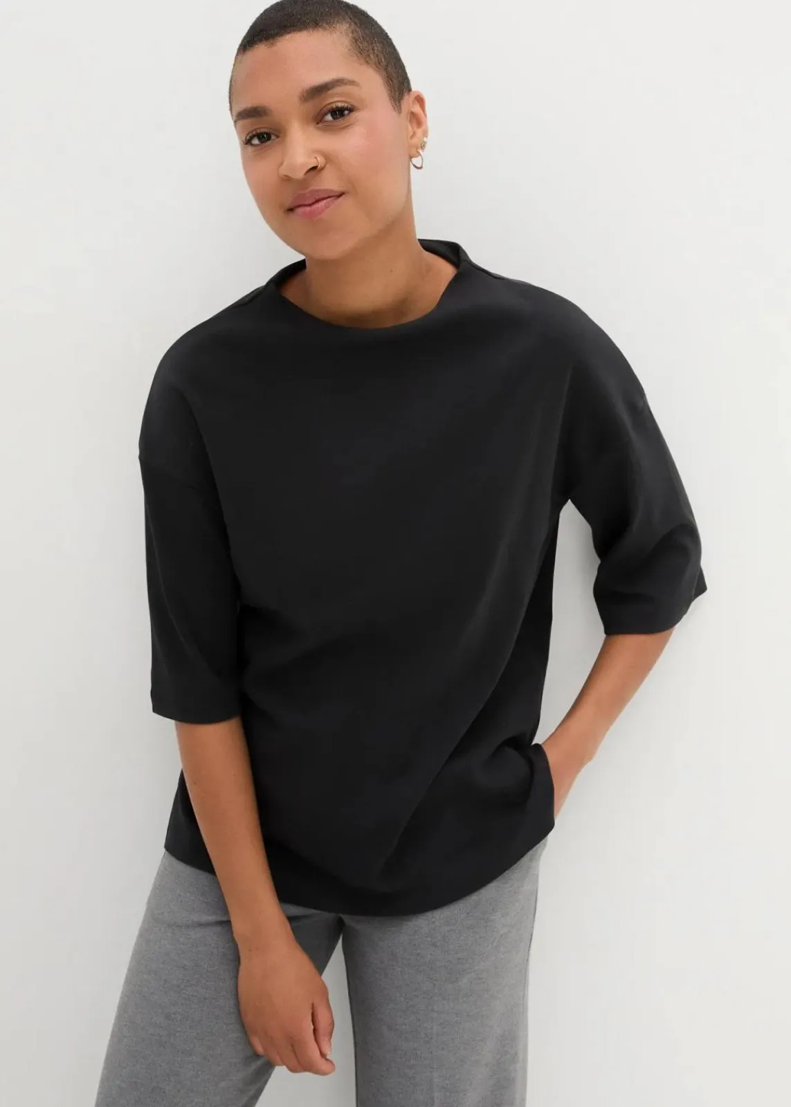 bonprix Shirts & Tops^Oversize-Shirt Shirt aus reiner Bio-Baumwolle schwarz