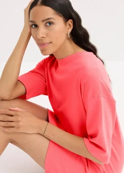 bonprix Bekleidung·Röcke|Bekleidung·Pullover & Strickjacken^Oversize-Shirtkleid aus schwerer Bio-Baumwolle helllachs