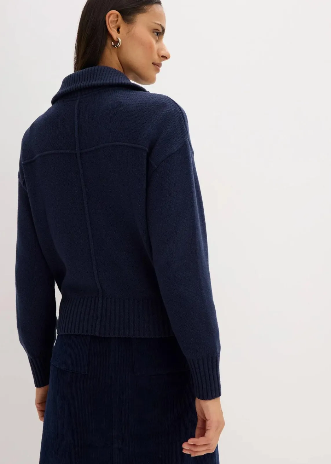 bonprix Bekleidung·Umstandsmode|Pullover & Strickjacken^Oversize-Strickjacke dunkelblau