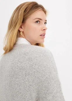 bonprix Bekleidung·Jeans|Pullover & Strickjacken^Oversize-Strickjacke hellgrau meliert