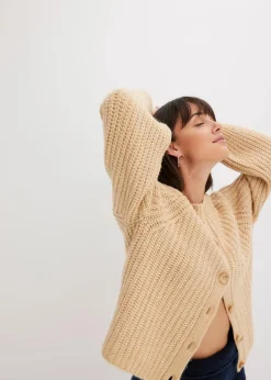 bonprix Bekleidung·Umstandsmode|Strickmode^Oversize-Strickjacke latte macchiato