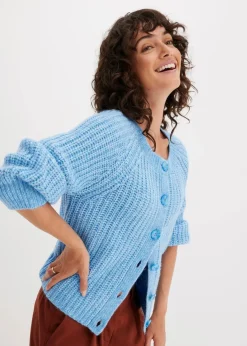 bonprix Bekleidung·Umstandsmode|Strickmode^Oversize-Strickjacke brilliantblau