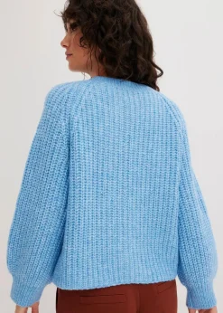 bonprix Bekleidung·Umstandsmode|Strickmode^Oversize-Strickjacke brilliantblau
