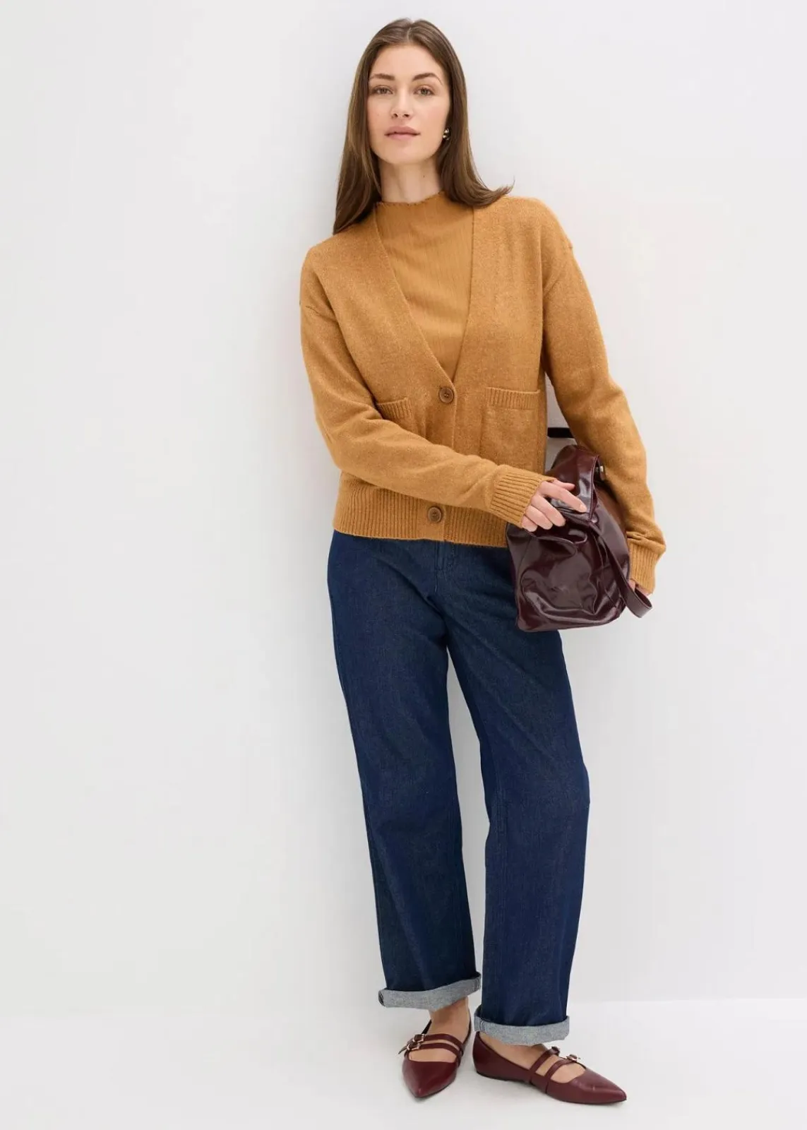 bonprix Bekleidung·Umstandsmode|Strickmode^Oversize-Strickjacke haselnuss