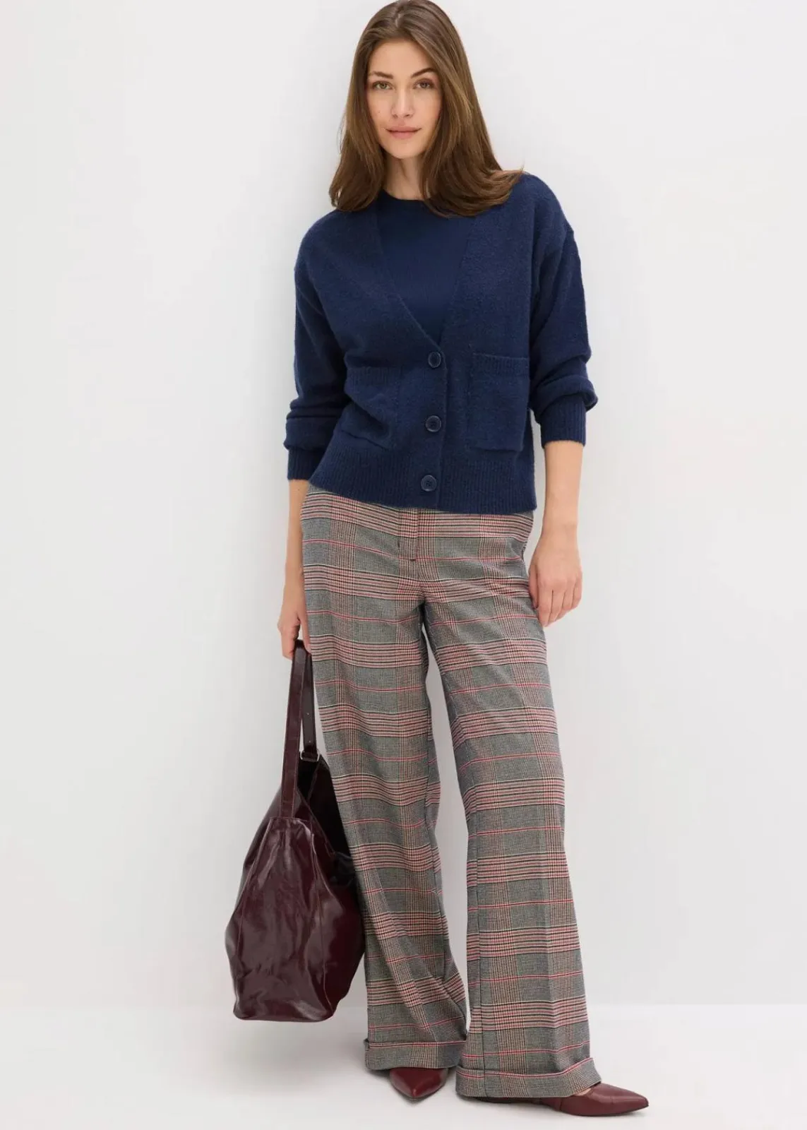 bonprix Bekleidung·Umstandsmode|Strickmode^Oversize-Strickjacke dunkelblau