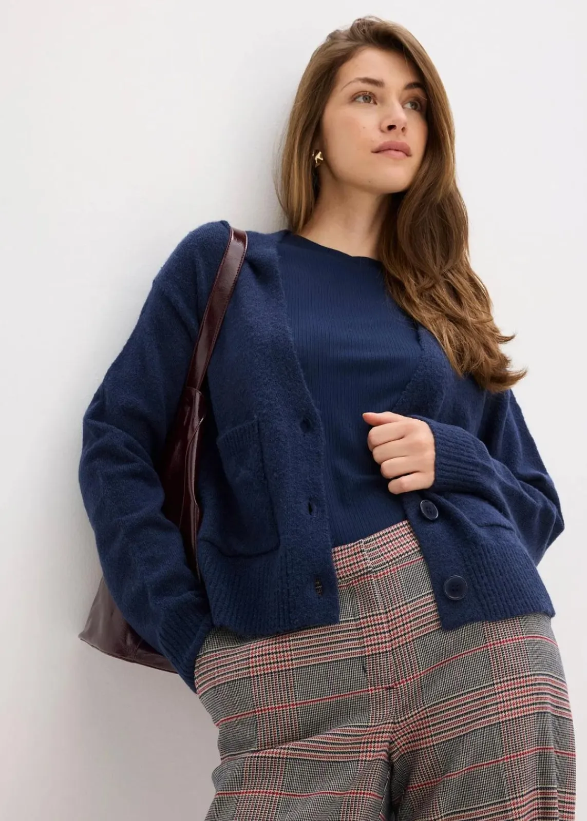 bonprix Bekleidung·Umstandsmode|Strickmode^Oversize-Strickjacke dunkelblau