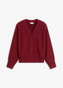 bonprix Bekleidung·Umstandsmode|Bekleidung·Jeans^Oversize-Strickjacke pflaumenrot