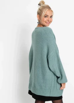 bonprix Strickmode|Pullover & Strickjacken^Oversize-Strickjacke rauchsalbei meliert
