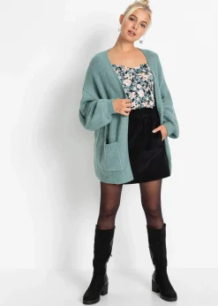 bonprix Strickmode|Pullover & Strickjacken^Oversize-Strickjacke rauchsalbei meliert