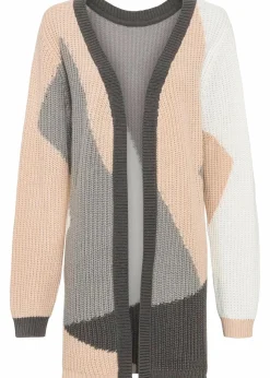 bonprix Bekleidung·Umstandsmode|Bekleidung·Jeans^Oversize-Strickjacke beige/wollweiß/anthrazit/grau