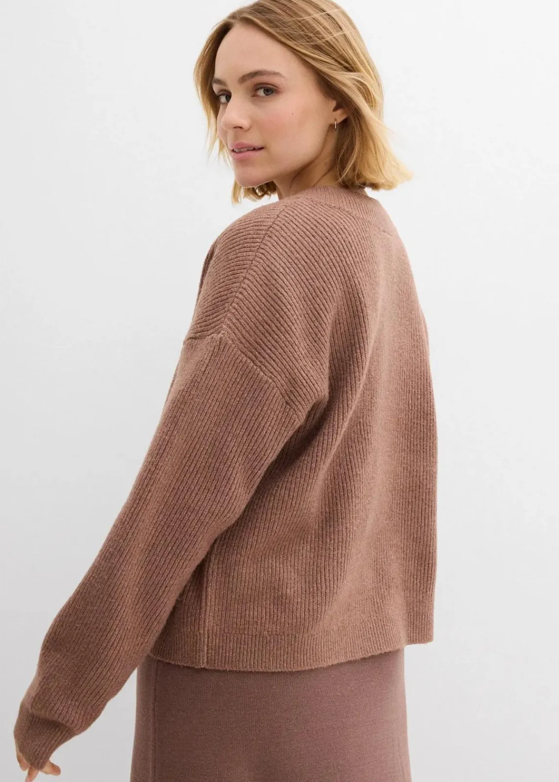 bonprix Bekleidung·Umstandsmode|Strickmode^Oversize-Strickjacke schokosorbet