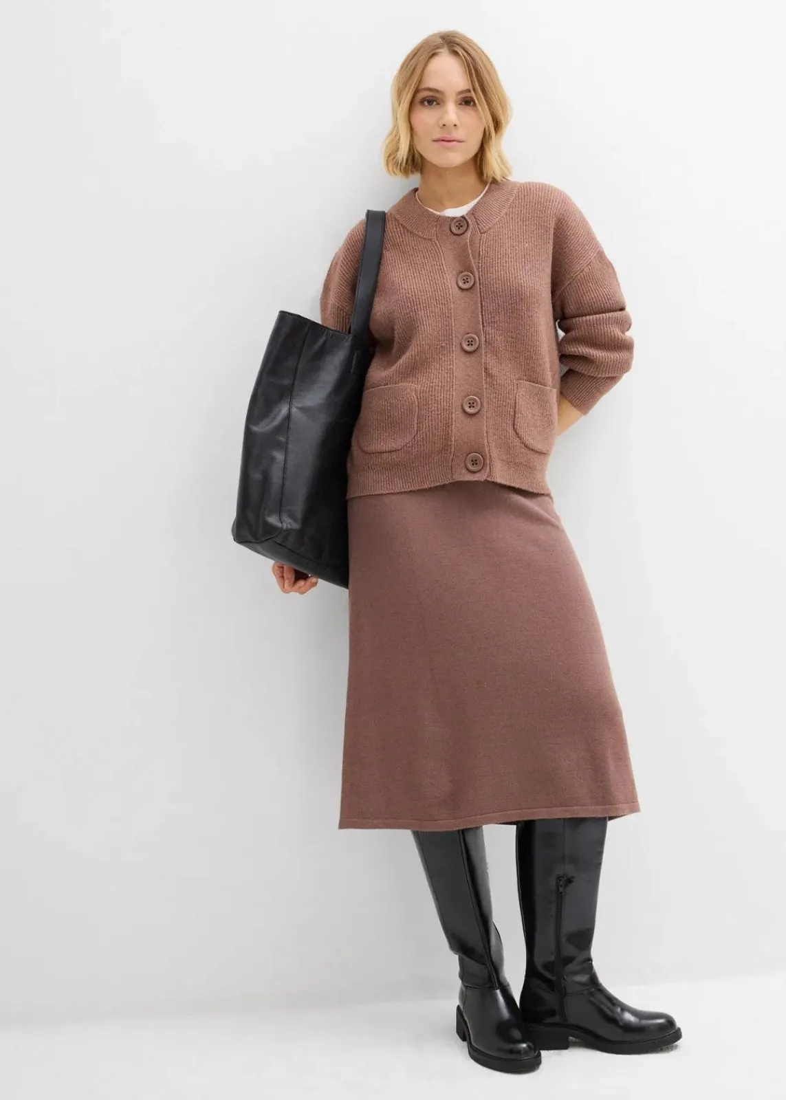 bonprix Bekleidung·Umstandsmode|Strickmode^Oversize-Strickjacke schokosorbet