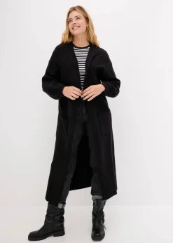 bonprix Bekleidung·Umstandsmode|Bekleidung·Jeans^Oversize-Strickjacke in Midilänge schwarz
