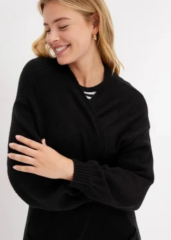 bonprix Bekleidung·Umstandsmode|Bekleidung·Jeans^Oversize-Strickjacke in Midilänge schwarz