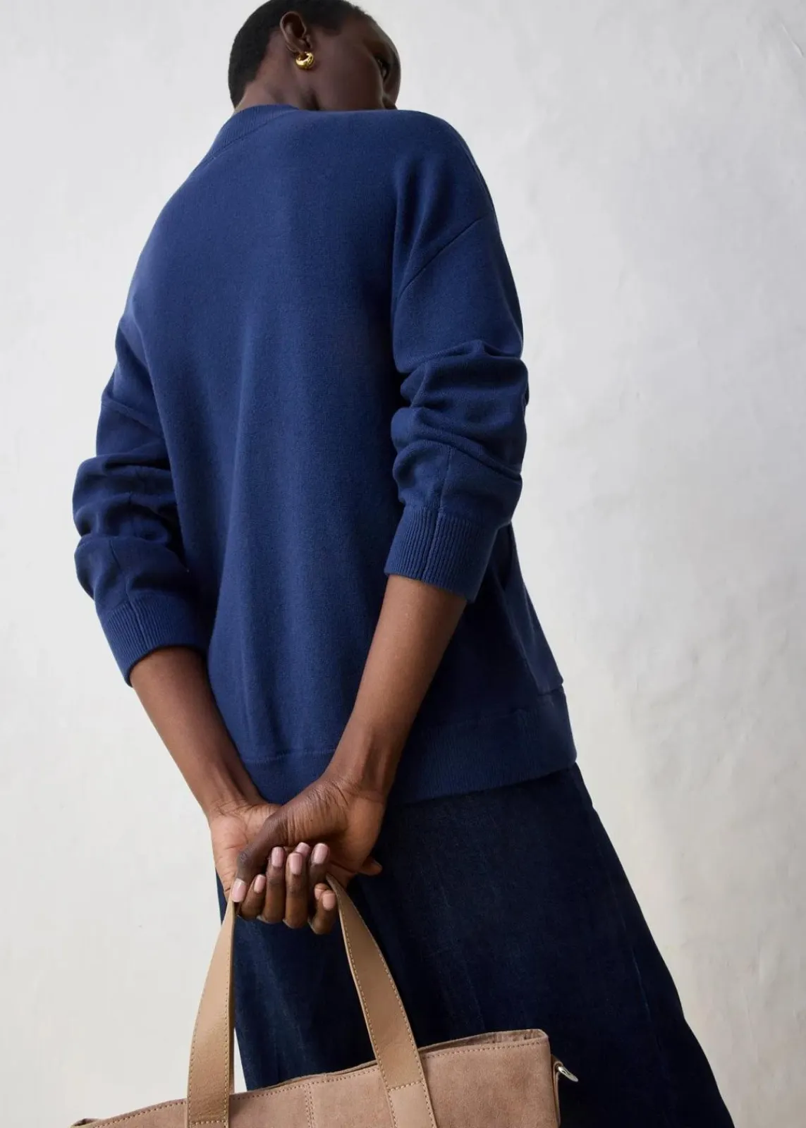 bonprix Bekleidung·Umstandsmode|Strickmode^Oversize-Strickjacke mit Merinowolle dunkelblau