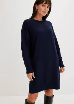 bonprix Kleider|Nachhaltigere Materialien^Oversize-Strickkleid dunkelblau