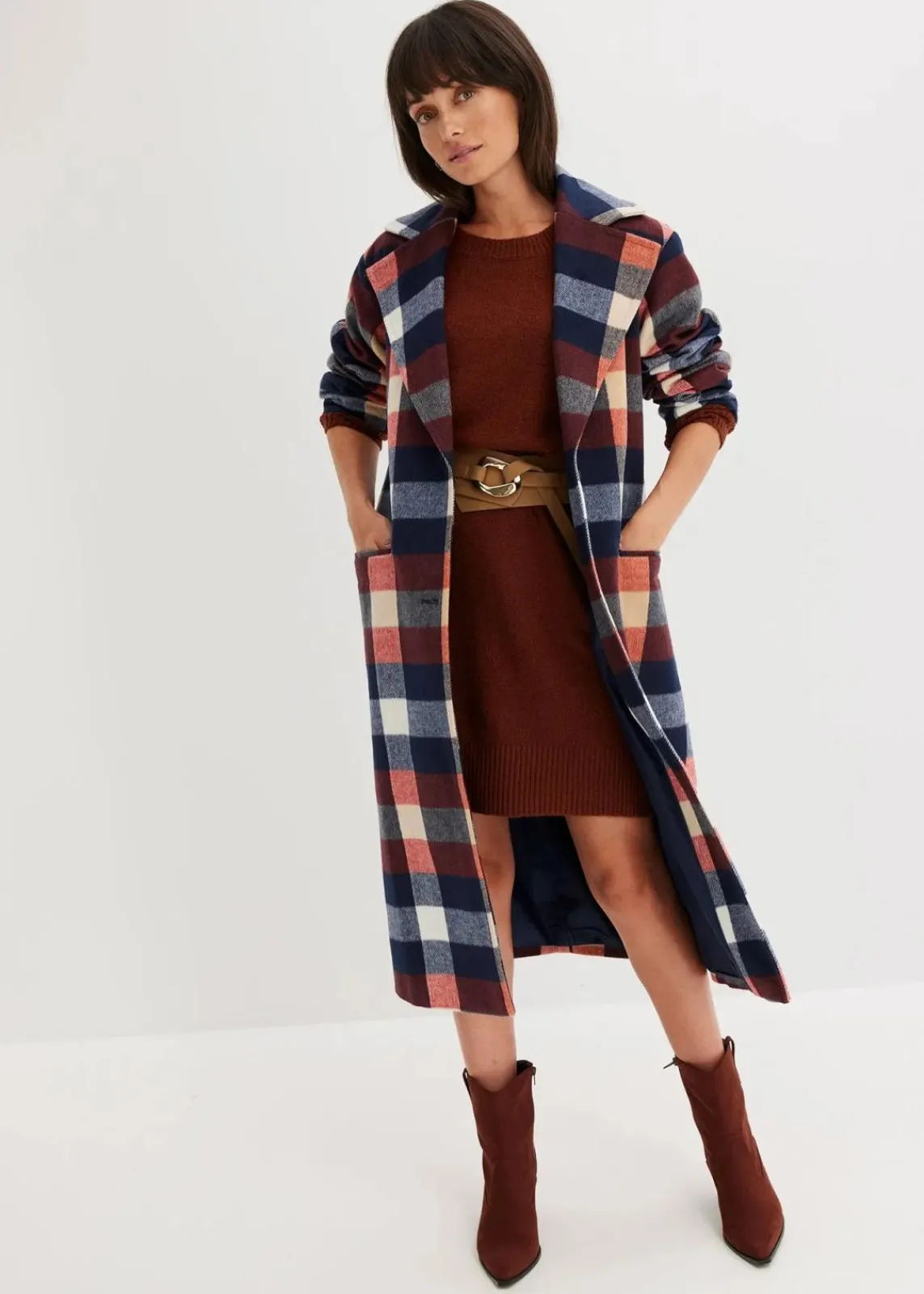 bonprix Kleider|Nachhaltigere Materialien^Oversize-Strickkleid mahagonibraun