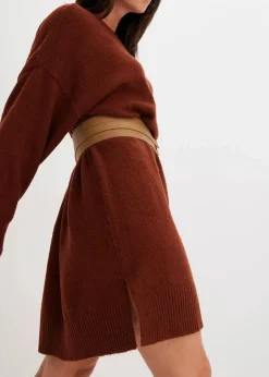 bonprix Kleider|Nachhaltigere Materialien^Oversize-Strickkleid mahagonibraun