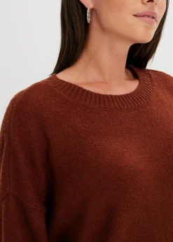 bonprix Kleider|Nachhaltigere Materialien^Oversize-Strickkleid mahagonibraun