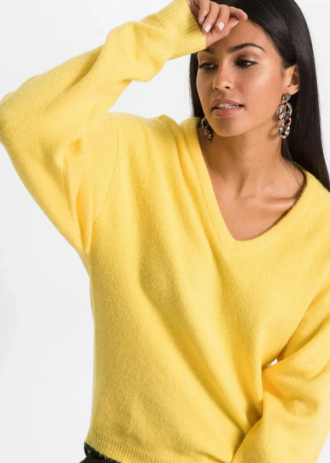 bonprix Pullover & Strickjacken|Bekleidung·Jeans^Oversize-Strick-Pullover maisgelb