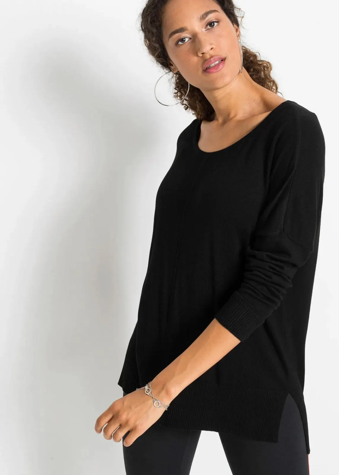 bonprix Bekleidung·Umstandsmode|Strickmode^Oversize-Strickpullover schwarz